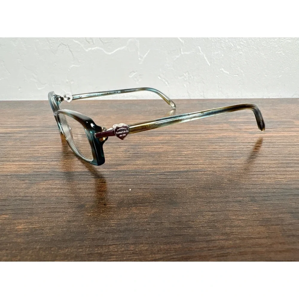 Tiffany & Co TF 2035 8124 Blue Brown Marble Heart Charm Eyeglasses Made in Italy
